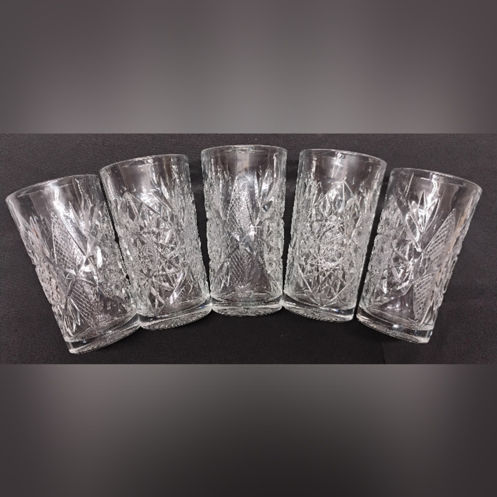 60's Libbey Highball Tall Glasses Barware Set Of 5 Clear Iced Tea 16oz Drinkware